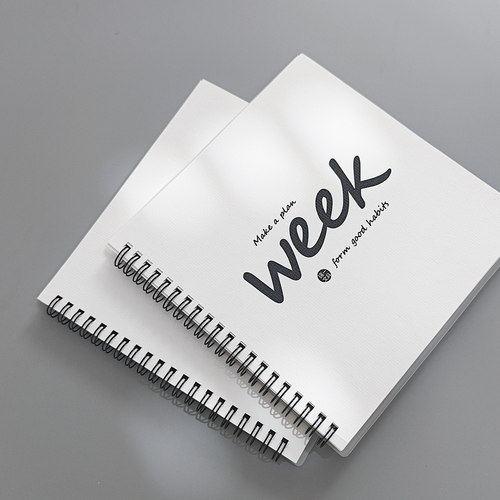方形八分格周计划本 week线圈本日程本weekly简约时间管理表随身笔记本子大学生考研学习记事本笔记本weeks