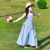 法国Uamtor女童连衣裙夏季 公主裙海边度假高级感沙滩吊带裙 2026款