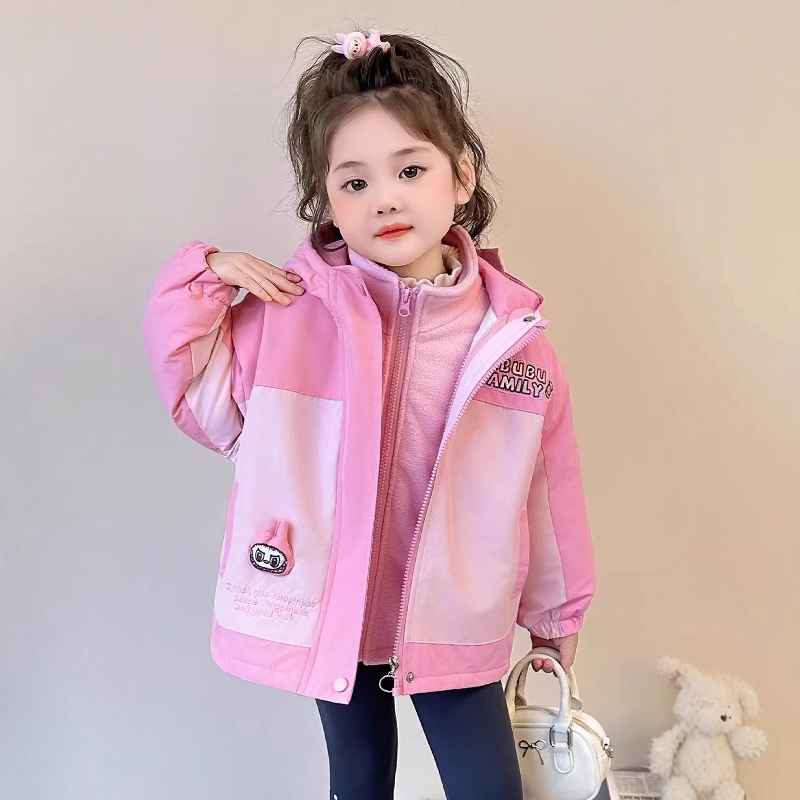 法国Uamtor女童夹棉三合一冲锋衣