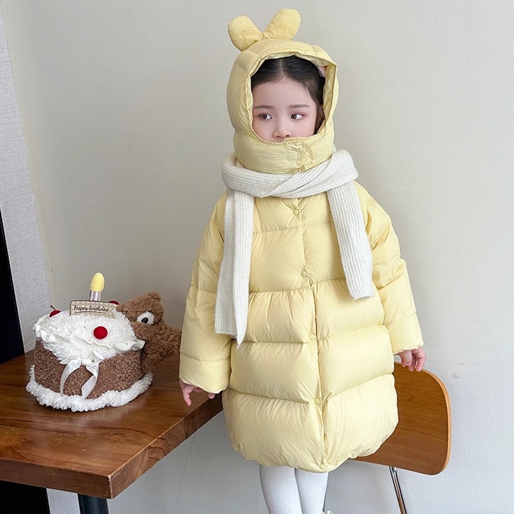 Uamtor女童纯色羽绒服白鸭绒外套