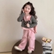 假两件套2026新款 宝宝时髦韩版 潮 套装 法国Uamtor女童洋气宽松工装