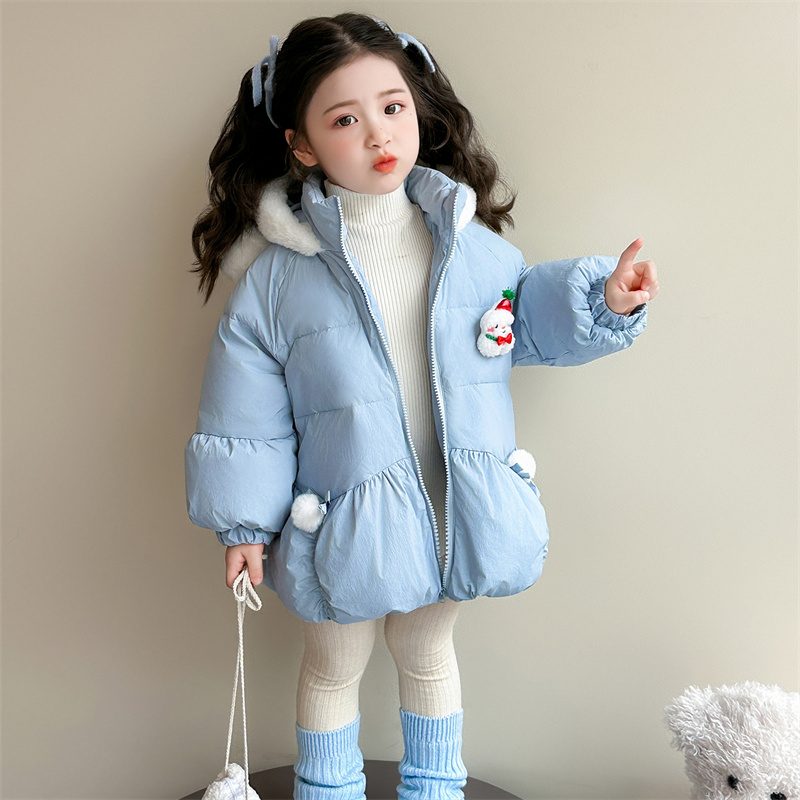 Uamtor女童圣诞雪人羽绒服中长款