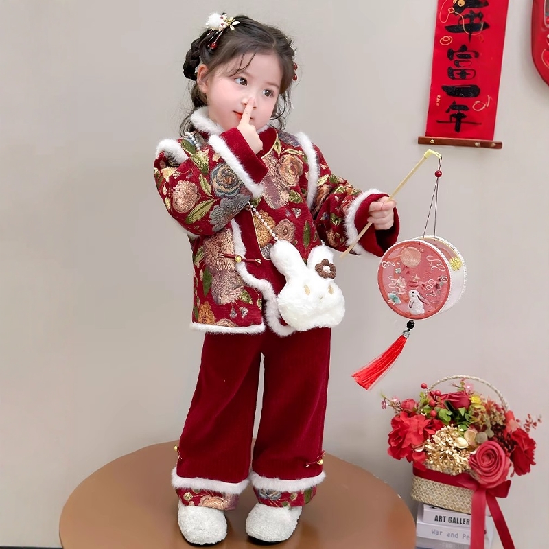 法国Uamtor女小童套装喜庆拜年服