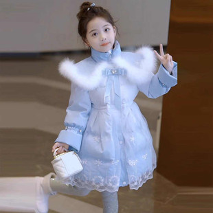 法国Uamtor冰雪奇缘女童爱莎羽绒服2026秋冬新儿童中长款加厚外套