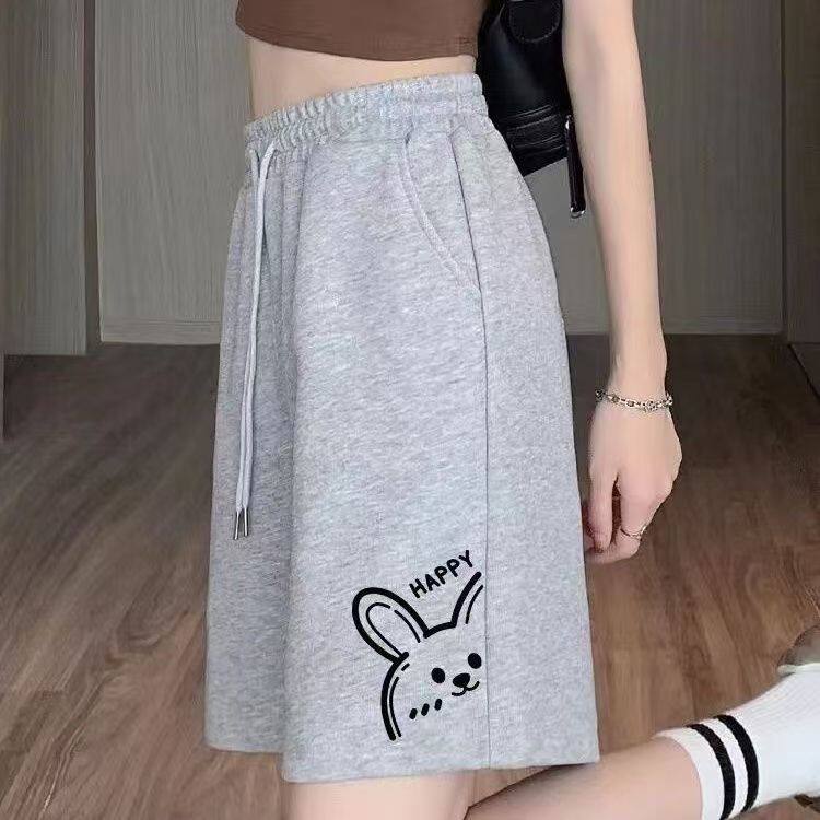 女童夏季薄款高腰五分运动裤图片