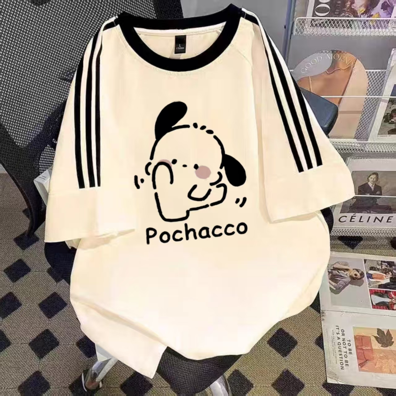 2025新款奶杏色女童帕恰狗短袖t