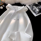 儿童装 纯色简约连帽卫衣男女童秋冬加绒加厚中大童宽松百搭外套潮