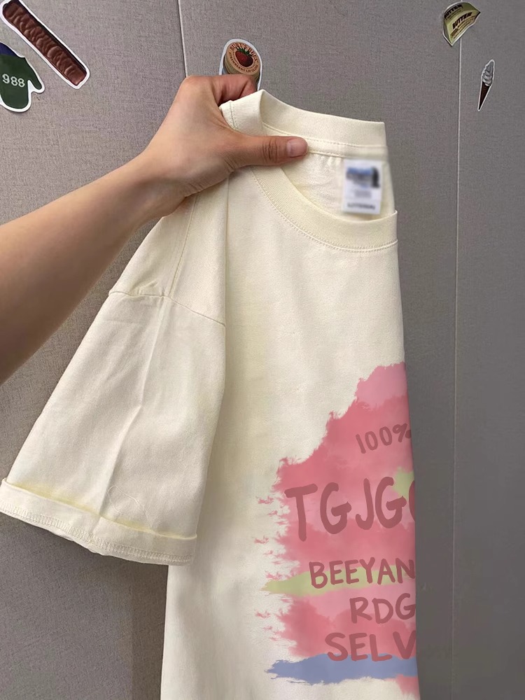 女童2024新款短袖T恤学院风纯棉女孩夏季字母印花简约别致ins上衣