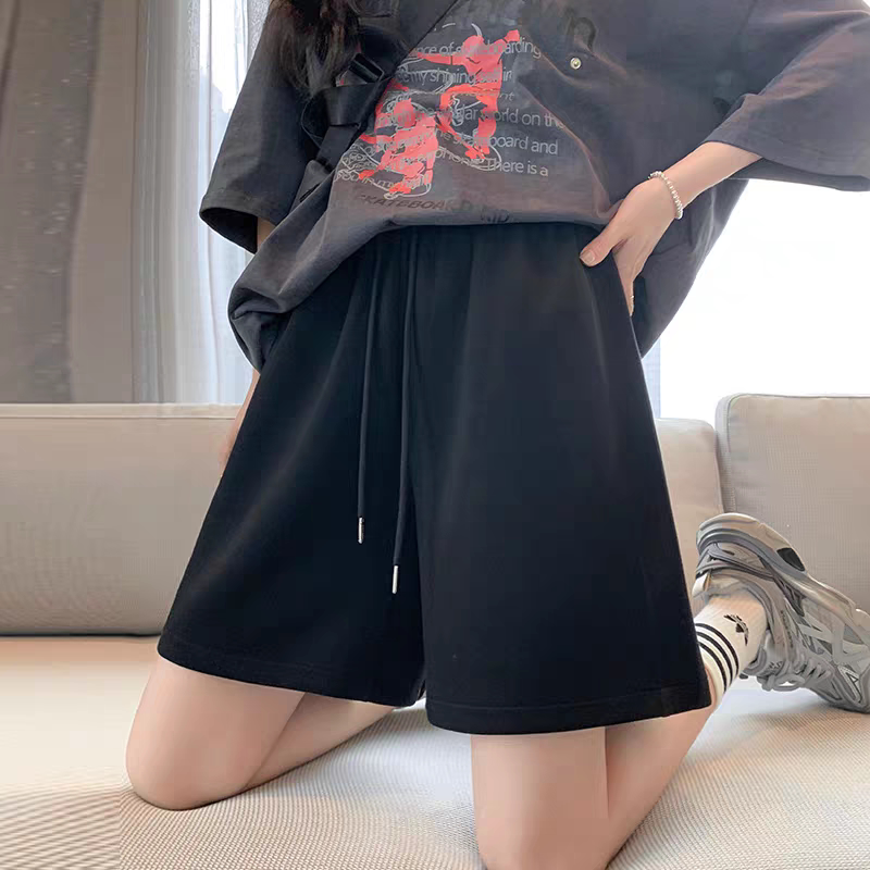 女童夏季纯棉高腰五分运动短裤图片