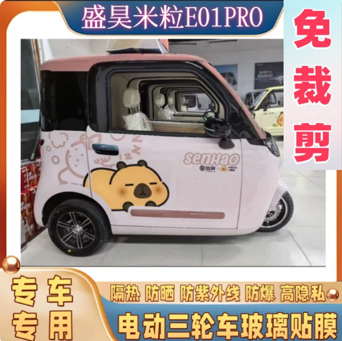 免裁剪盛昊米粒E01pro电动三轮车防晒膜隔热膜遮阳玻璃贴膜防隐私