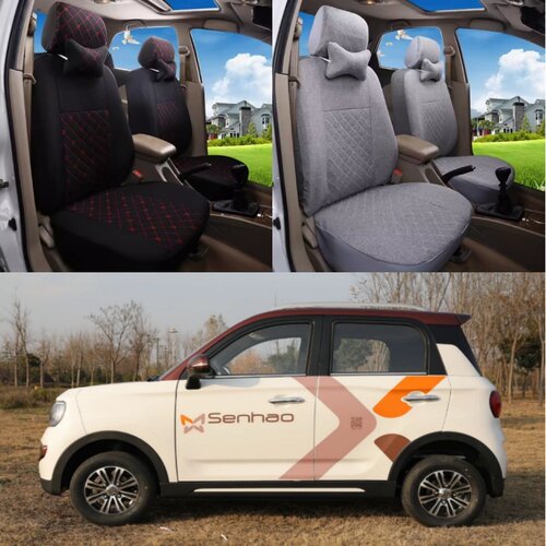 定做盛昊id3电动四轮车汽车座套坐垫座椅套全包亚麻布艺四季通用
