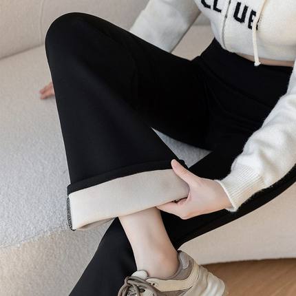 秋冬高腰喇叭鲨鱼裤加绒加厚外穿芭比裤义乌大码打底裤女加长女裤