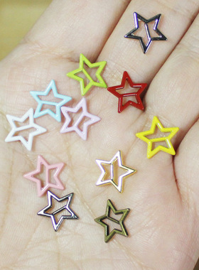 5个价 迷你五角星日字扣 彩色喷漆 小布手工DIY娃包皮带扣bjd娃衣