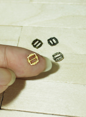 10个价 超小迷你日字扣 欧式花纹 BJD娃衣 OB11皮带腰带背带 金属