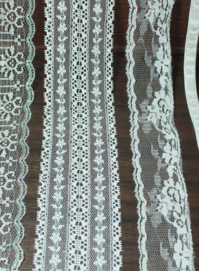 2-5米价 白色蕾丝花边 波浪植绒带子闪亮装饰手工DIY BJD娃娃衣OB