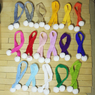 17色迷你带绒球毛线纯色围巾 BJD娃娃道具圣诞节冬季场景OB兵人