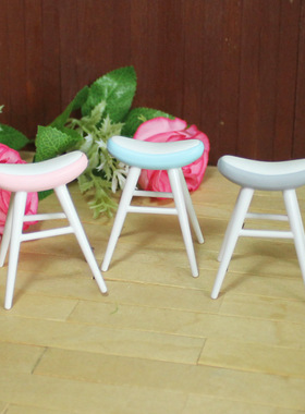 粉色 蓝色 灰色高脚椅子 凳子 12分BJD娃娃用家具娃屋GSC摆件OB11