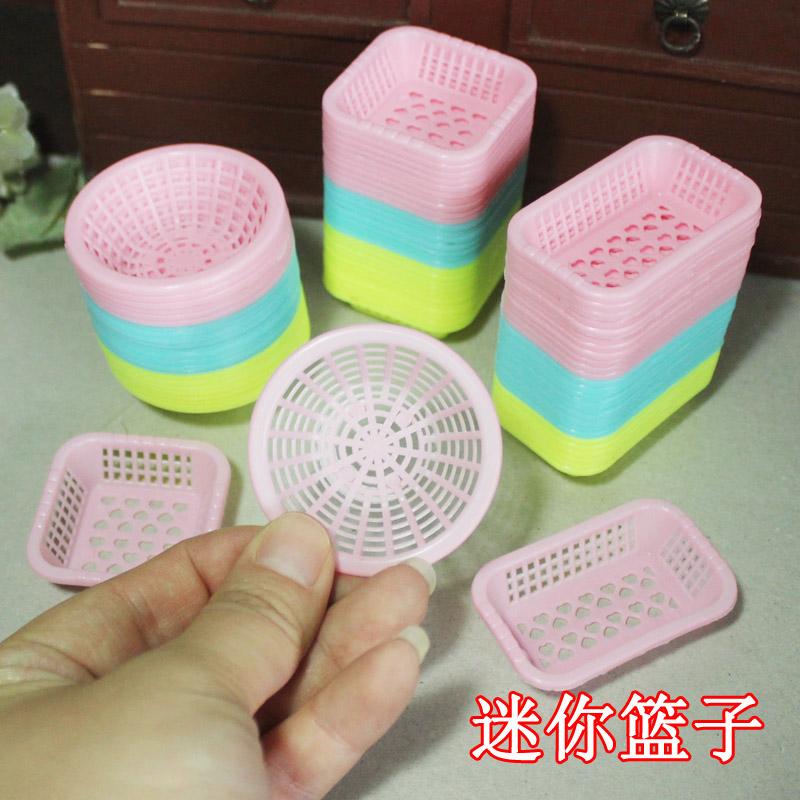 迷你塑料篮子食玩道具厨餐具