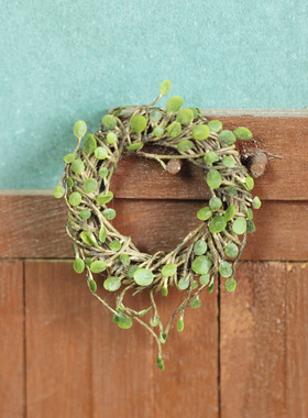 包邮全手工制作 绿色千叶兰花环 迷你头饰超小道具12分BJD娃OB