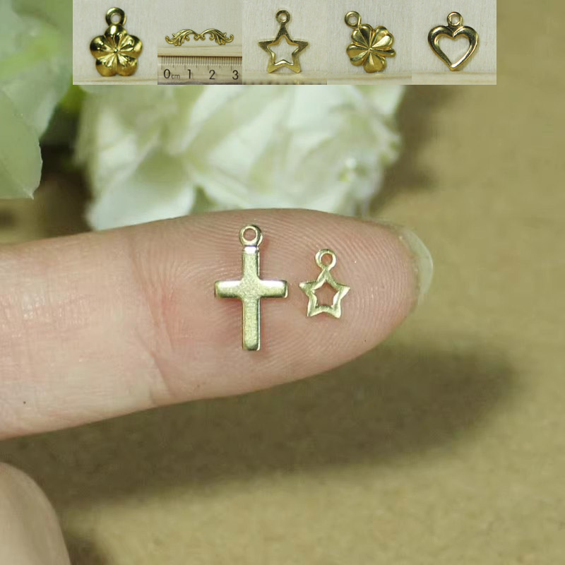 个价超小迷你镂空五角星金色