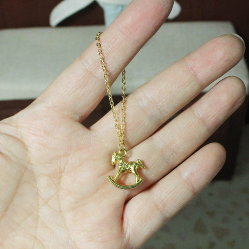 金色木马项链毛衣链4分6分12分