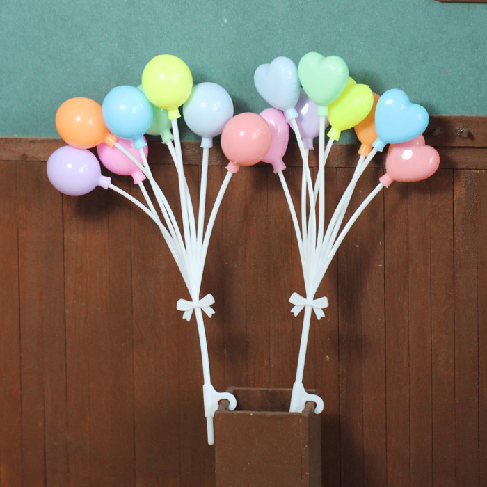 迷你马卡龙色气球圆形爱心蝴蝶结