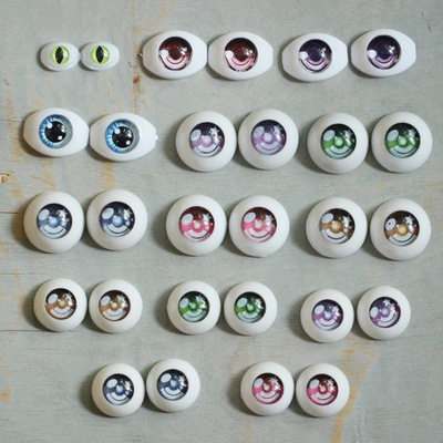 眼睛压眼卡通眼二次元眼蛇眼恶魔眼 迷你BJD改妆改娃碗状眼珠眼球