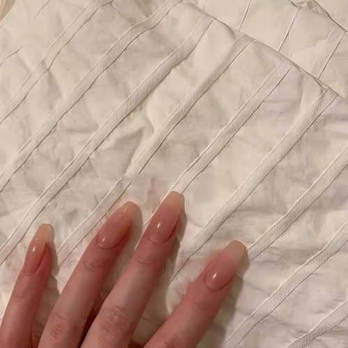 嬛嬛同款纯欲风裸色美甲手工定制穿戴甲清透高级感显白新娘可穿戴