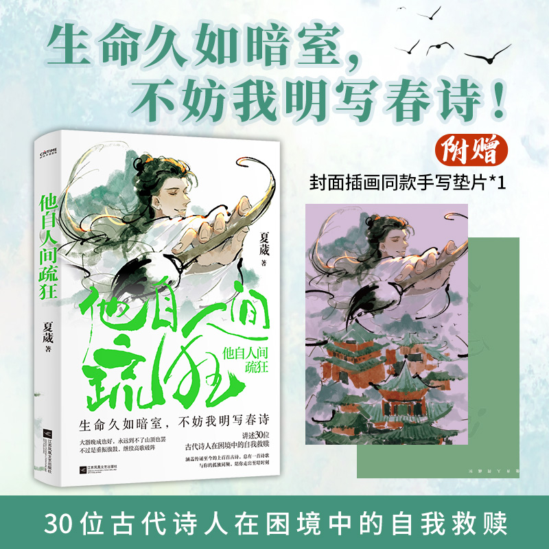 正版书 他自人间疏狂  古诗词解析 生命久如暗室，不妨我明写春诗 讲述30位古代诗人的逆境自渡