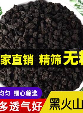 天然黑色火山石头颗粒微酸矿物岩黑色火山岩鱼缸水族造景专用底砂
