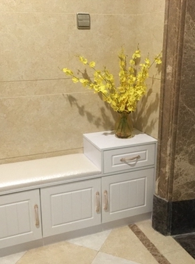 门口家用换鞋凳欧式白色简约储物鞋柜进门玄关穿鞋的凳鞋柜沙发凳