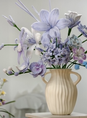 纯手工百子莲花扭扭棒花假花摆设客厅餐桌装饰品插花束花艺包瓶