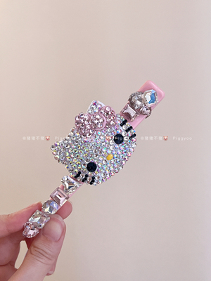 超闪发饰可爱卡通KT猫水钻鸭嘴夹女童侧边刘海碎发卡头饰发饰