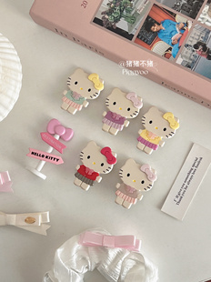 定制可爱卡通学院风制服kt猫发夹女小众设计感高级发卡配饰头饰