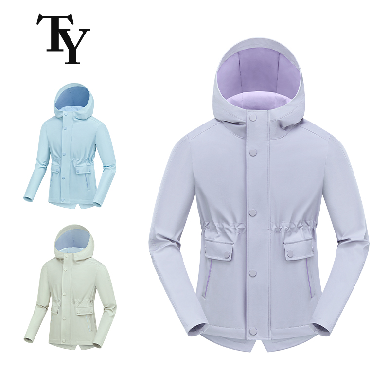 高尔夫儿童连帽外套防风防泼水