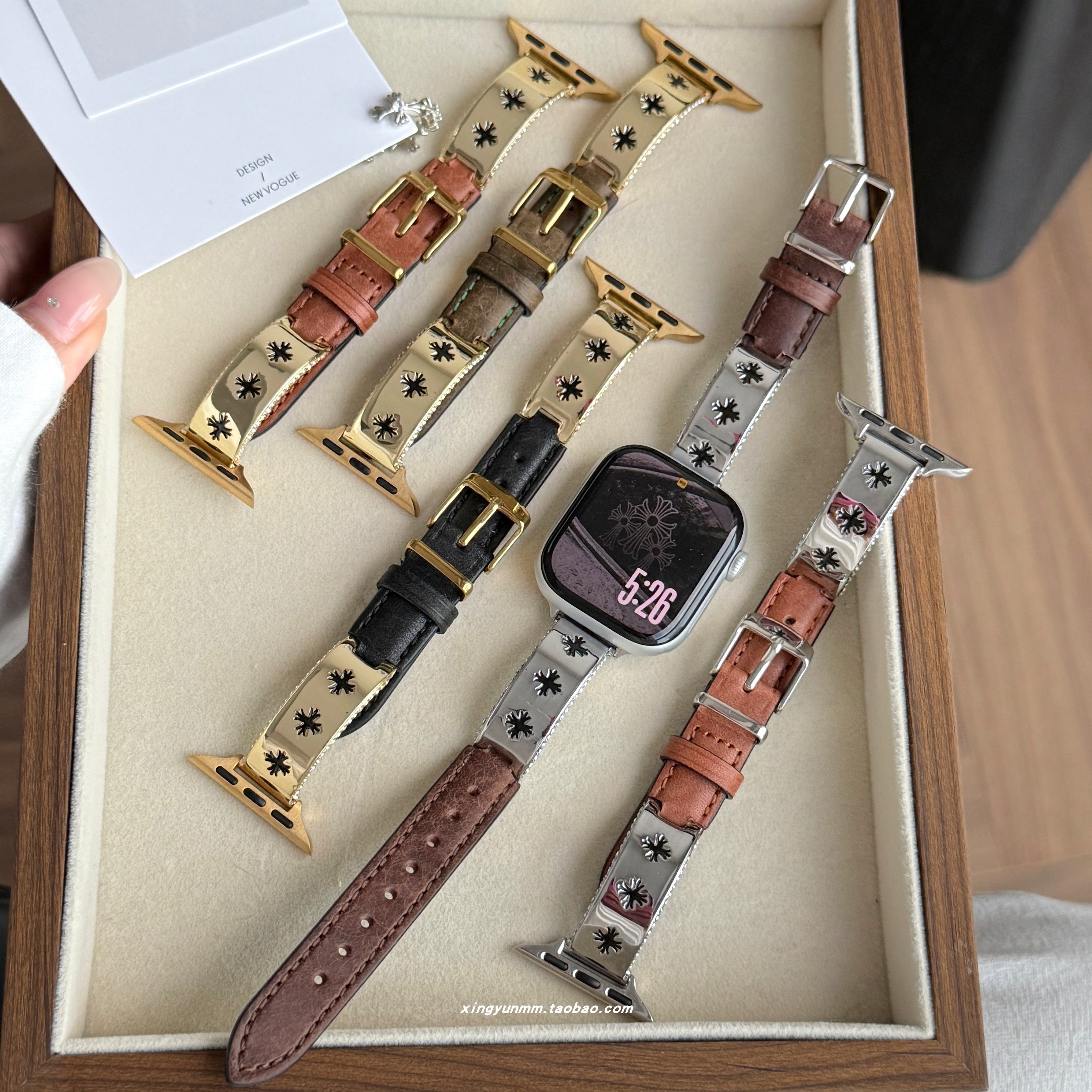 iwatch11表带苹果意大利真皮十字