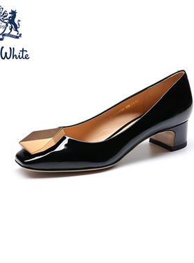 John White 约翰怀特 商务正装休闲套脚低跟浅口女单鞋T-DS180430