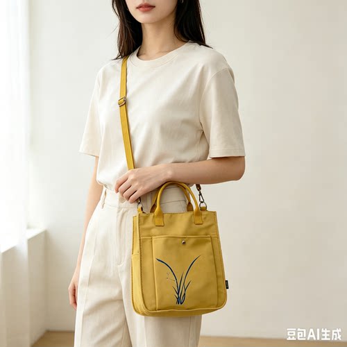 原创手工立体彩绘小兰 单肩斜挎包女款文艺清新复古中国风