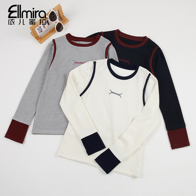 9600女童长袖t恤秋季儿童打底衫百搭上衣套头圆领大童洋气