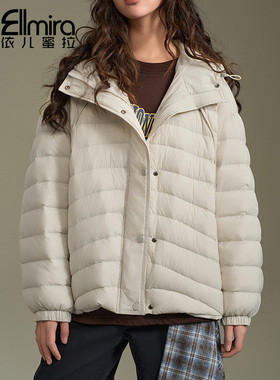 9668女童轻薄羽绒服连帽内搭外穿白鸭绒保暖外套洋气潮简约高级