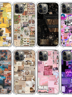 复古70年代适用iPhone14prmax创意嬉皮彩虹13pro四角15软12保护套