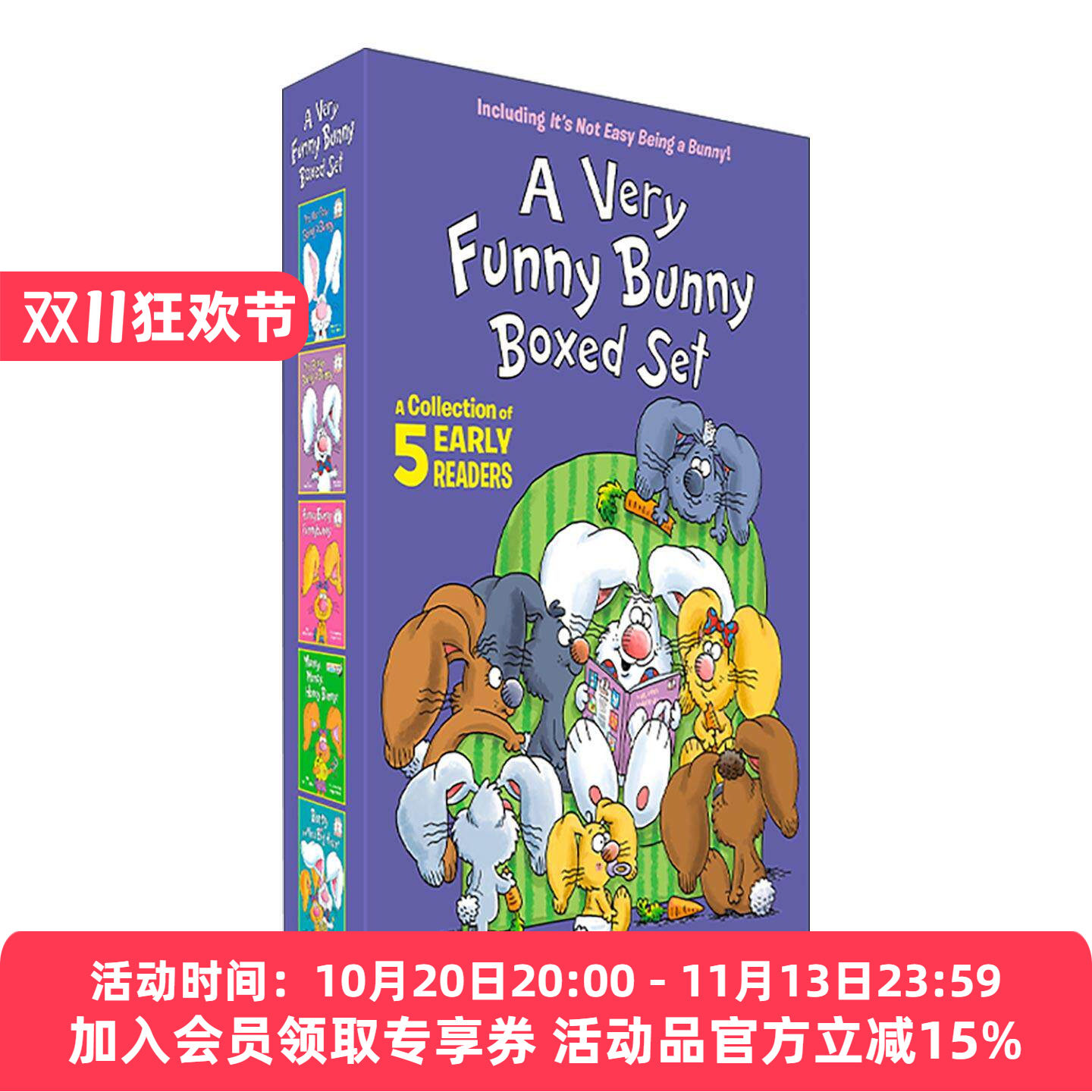 英文原版 A Very Funny Bunny 5-Book Boxed Set 长耳兔系列5册精装盒装套装 儿童经典绘本 成为兔子不容易 守财的兔子 英文版
