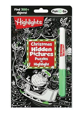 英文原版 Christmas Hidden Pictures Puzzles to Highlight 圣诞节 亮点隐藏图片 含荧光笔 英文版 进口英语原版书籍
