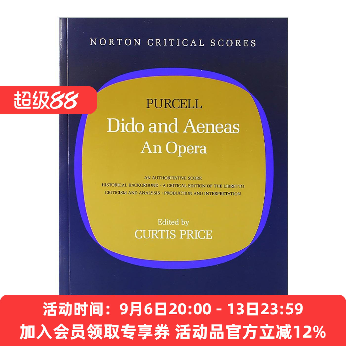 英文原版 Dido and Aeneas 狄朵与埃涅阿斯 歌剧 诺顿乐谱 巴洛克时期英国作曲家普赛尔 英文版 进口英语原版书籍