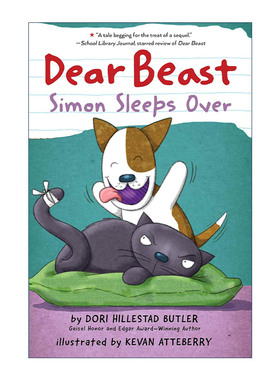 英文原版 Dear Beast 04 Simon Sleeps Over 亲爱的野兽系列4 西蒙在我家过夜 儿童宠物章节桥梁故事书 英文版 进口英语原版书籍