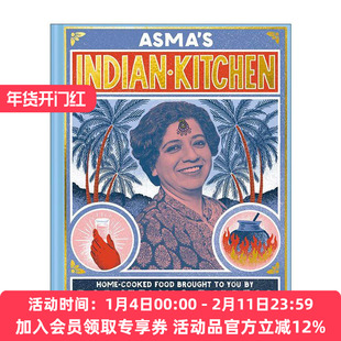 英文原版 Asma's Indian Kitchen 米其林推荐英国Darjeeling Express大吉岭快线餐厅 家庭印度美食食谱 精装 进口英语原版书籍