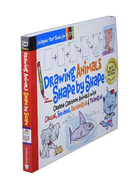 用简单形状绘制卡通动物 英文原版 Drawing Animals Shape by Shape 英文版 进口英语原版书籍