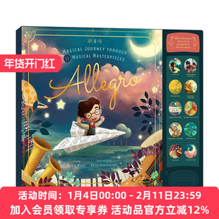 英文原版绘本 Allegro 古典乐之旅 发声书 儿童音乐启蒙 德彪西 德沃夏克 精装 英文版 进口英语原版书籍