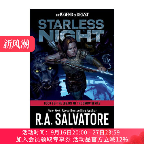 英文原版 Dungeons & Dragons Starless Night The Legacy of the Drow 02 龙与地下城  R.A. Salvatore 进口英语原版书籍