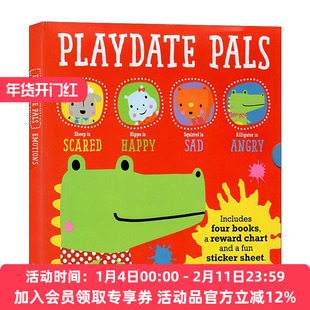 英文原版 Playdate Pals Emotions Collection 儿童情绪管理绘本4册盒装 喜怒哀惧 英文版 进口英语原版书籍